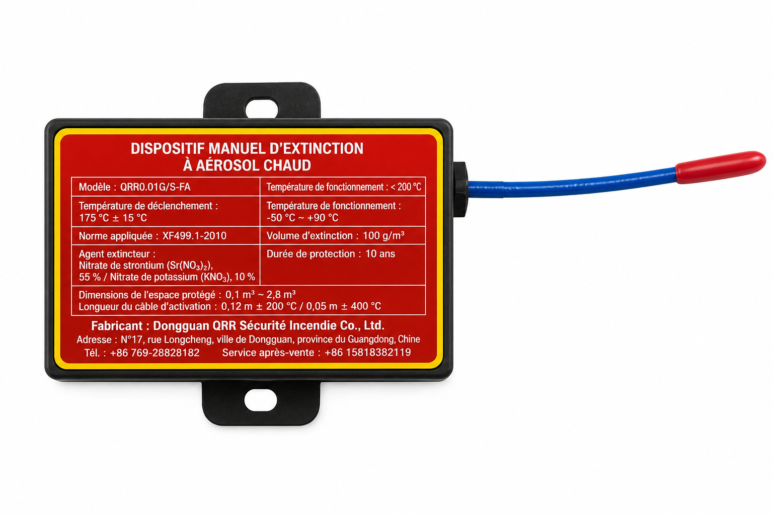 Extincteur Automatique Compartiment Moteur – Suppression Aérosol Anti-Feu