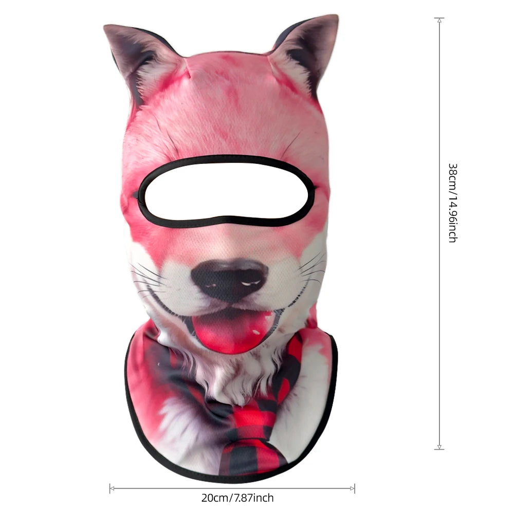 Cagoule 3D modèle Chien rose, vue de face