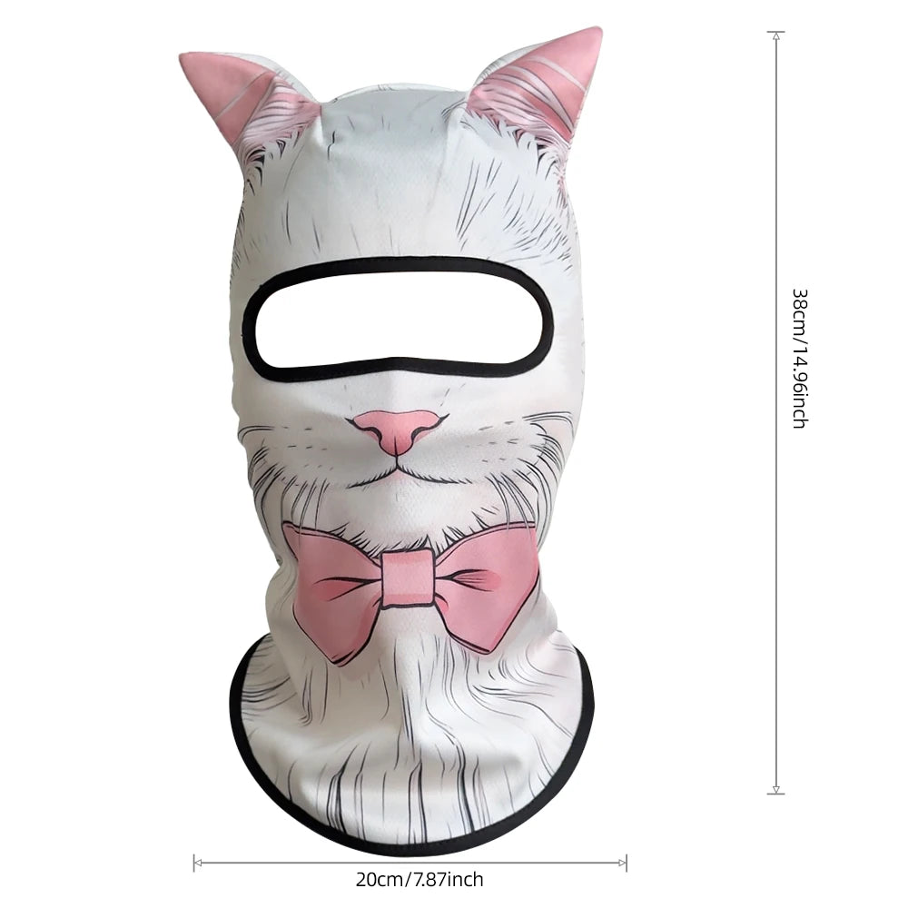 Cagoule 3D modèle Chat nœud papillon, vue de face