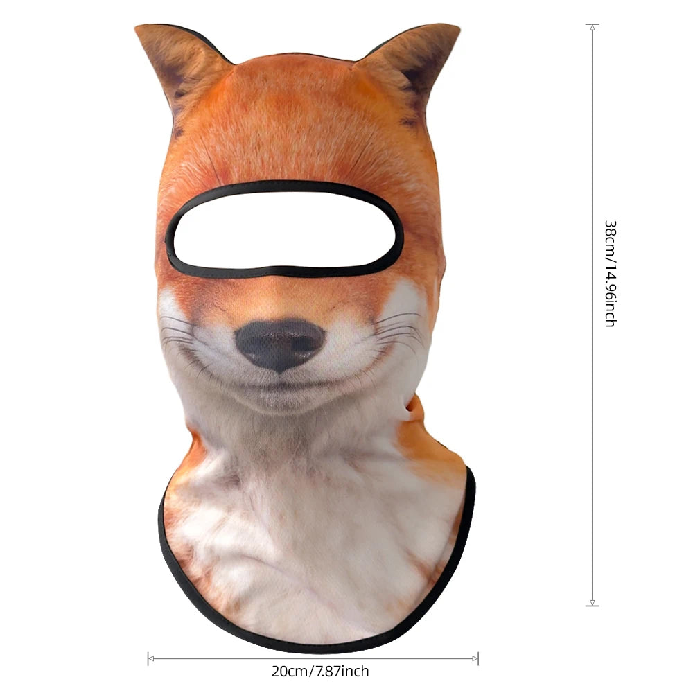 Cagoule 3D modèle Renard roux, vue de face