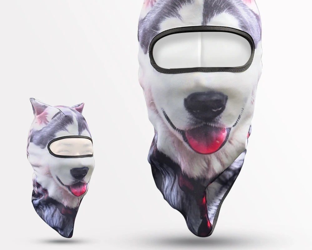 Cagoule 3D husky gris à oreilles, vue de face