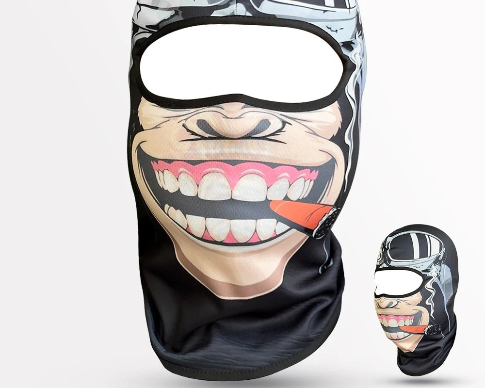 Cagoule 3D motard souriant, vue de face