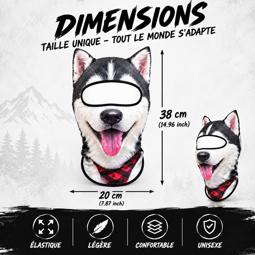 Cagoule 3D Animal — Cache-cou intégral moto, ski et vélo